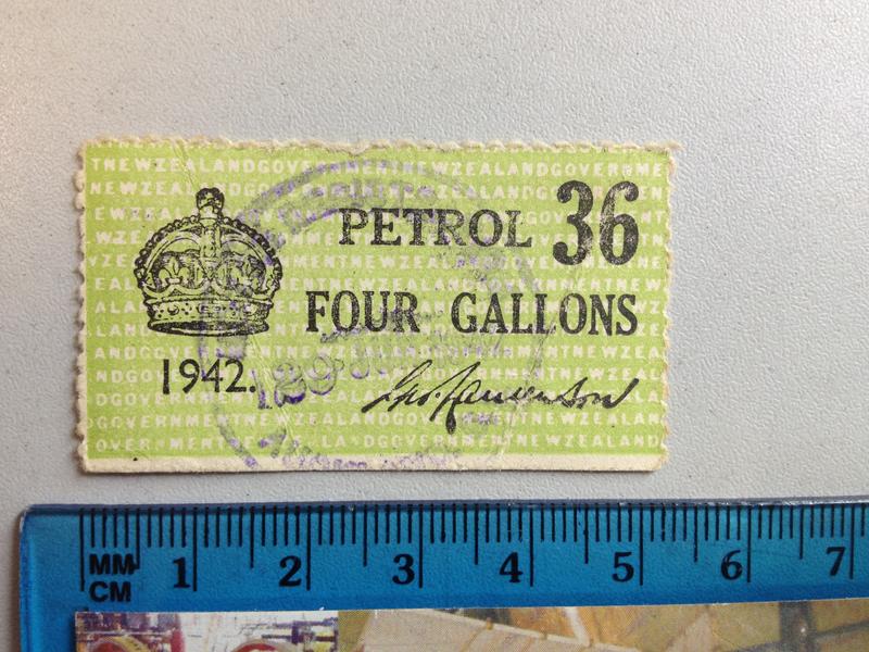NZ petrol ration coupons Museum of Transport and Technology, New Zealand