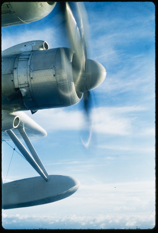 [Aerial image of propeller and floats of TEAL Short Solent] Museum of