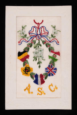 [Embroidered "A.S.C"  postcard]